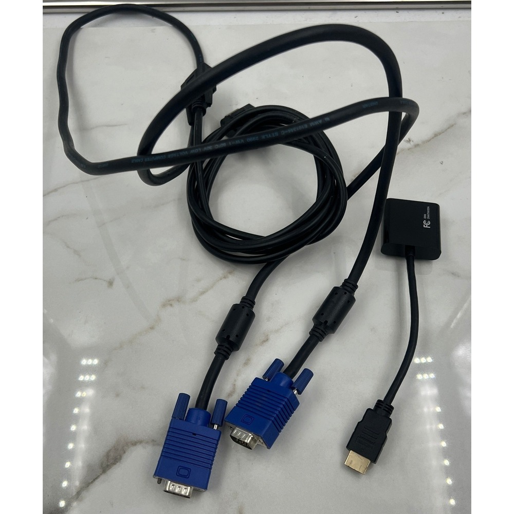ONN HDMI to VGA Adapter ONA17AV004 with VGA Male to Male Monitor Cable Black